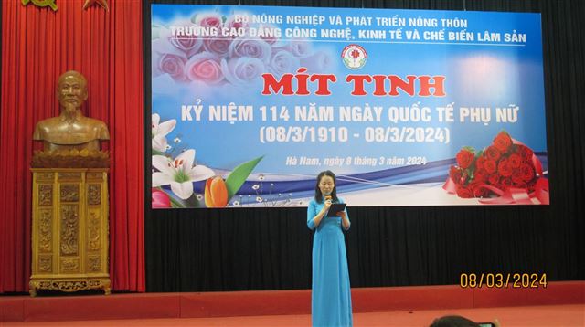 Trường Cao đẳng Công nghệ, Kinh tế và Chế biến lâm sản chào mừng ngày Quốc tê phụ nữ 8/3/2024